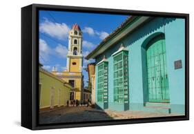 Cuba, Sancti Spiritus Province, Trinidad. Iglesia Y Convento De San Francisco Towers over the City-Inger Hogstrom-Framed Stretched Canvas