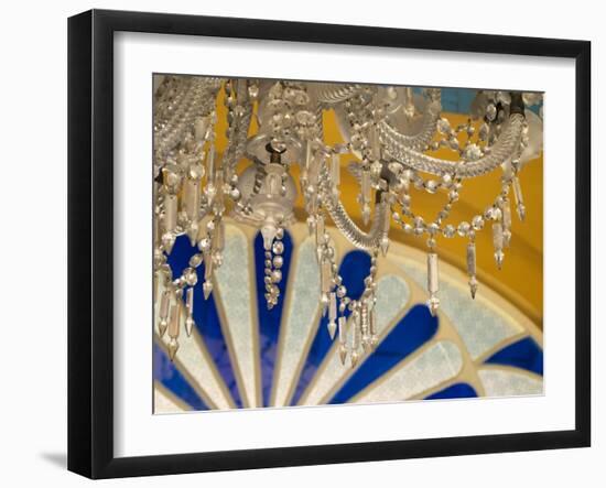 Cuba, Santa Clara, ornate chandelier in historic theater-Merrill Images-Framed Photographic Print