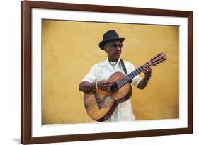 Cuba, Santiago De Cuba Province, Santiago De Cuba, Historical Center, Musician-Jane Sweeney-Framed Photographic Print