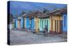 Cuba, Trinidad, a Man Selling Sandwiches Up a Colourful Street in Historical Center-Jane Sweeney-Stretched Canvas