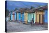 Cuba, Trinidad, a Man Selling Sandwiches Up a Colourful Street in Historical Center-Jane Sweeney-Stretched Canvas