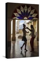 Cuba, Trinidad, Casa De Culture, Couple Salsa Dancing-Jane Sweeney-Stretched Canvas