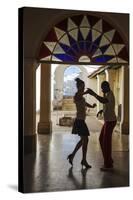 Cuba, Trinidad, Casa De Culture, Couple Salsa Dancing-Jane Sweeney-Stretched Canvas