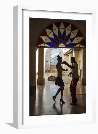 Cuba, Trinidad, Casa De Culture, Couple Salsa Dancing-Jane Sweeney-Framed Photographic Print