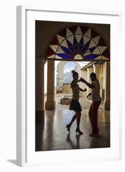 Cuba, Trinidad, Casa De Culture, Couple Salsa Dancing-Jane Sweeney-Framed Photographic Print