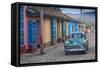 Cuba, Trinidad, Classic American Car in Historical Center-Jane Sweeney-Framed Stretched Canvas