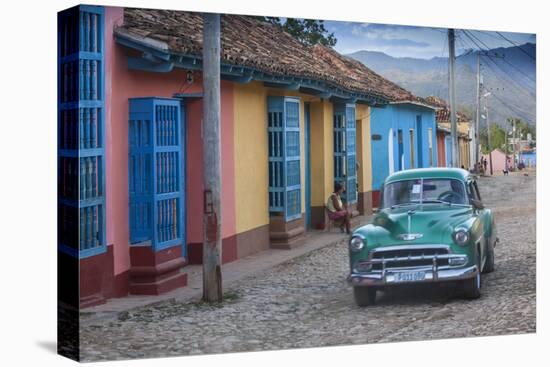 Cuba, Trinidad, Classic American Car in Historical Center-Jane Sweeney-Stretched Canvas