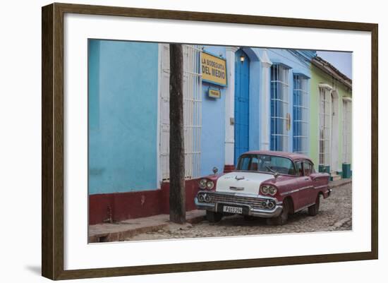 Cuba, Trinidad, Classic American Car in Historical Center-Jane Sweeney-Framed Photographic Print