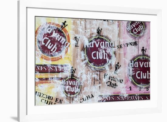 Cuba, Trinidad, Havana Club Painted on Wall of Bar in Historical Center-Jane Sweeney-Framed Photographic Print