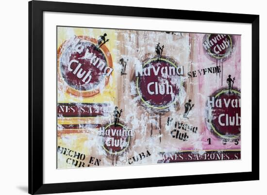 Cuba, Trinidad, Havana Club Painted on Wall of Bar in Historical Center-Jane Sweeney-Framed Photographic Print