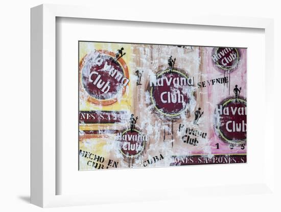 Cuba, Trinidad, Havana Club Painted on Wall of Bar in Historical Center-Jane Sweeney-Framed Photographic Print