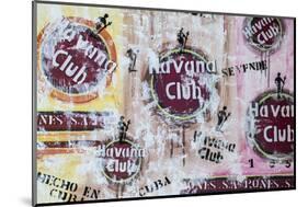 Cuba, Trinidad, Havana Club Painted on Wall of Bar in Historical Center-Jane Sweeney-Mounted Photographic Print