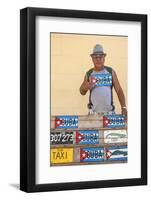 Cuba, Trinidad, Man Selling Cuban Car Number Plates-Jane Sweeney-Framed Photographic Print