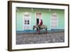 Cuba, Trinidad, Milkman on Horseback Delivers Bottles of Milk to House-Jane Sweeney-Framed Photographic Print