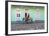 Cuba, Trinidad, Milkman on Horseback Delivers Bottles of Milk to House-Jane Sweeney-Framed Photographic Print