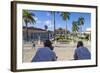 Cuba, Trinidad, Two Security Guards Look across Plaza Mayor-Jane Sweeney-Framed Photographic Print