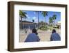 Cuba, Trinidad, Two Security Guards Look across Plaza Mayor-Jane Sweeney-Framed Photographic Print