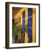 Cuba, Trinidad, UNESCO, blue shutters in courtyard of Casa Particular, Spanish style colonial home-Merrill Images-Framed Photographic Print