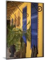 Cuba, Trinidad, UNESCO, blue shutters in courtyard of Casa Particular, Spanish style colonial home-Merrill Images-Mounted Photographic Print