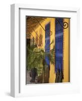 Cuba, Trinidad, UNESCO, blue shutters in courtyard of Casa Particular, Spanish style colonial home-Merrill Images-Framed Photographic Print