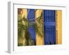 Cuba, Trinidad, UNESCO, blue shutters in courtyard of Casa Particular, Spanish style colonial home-Merrill Images-Framed Photographic Print