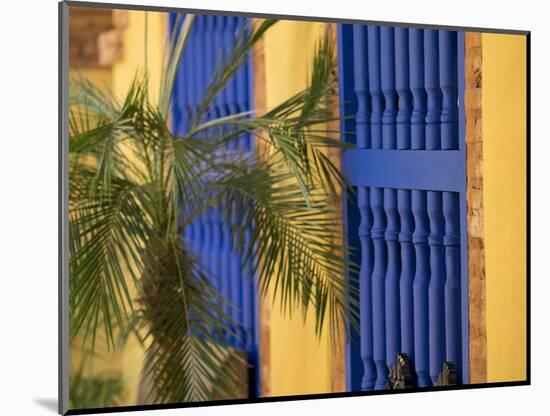 Cuba, Trinidad, UNESCO, blue shutters in courtyard of Casa Particular, Spanish style colonial home-Merrill Images-Mounted Photographic Print