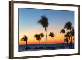 Cuba, Varadero, Palm Trees on Varadero Beach at Sunset-Jane Sweeney-Framed Photographic Print