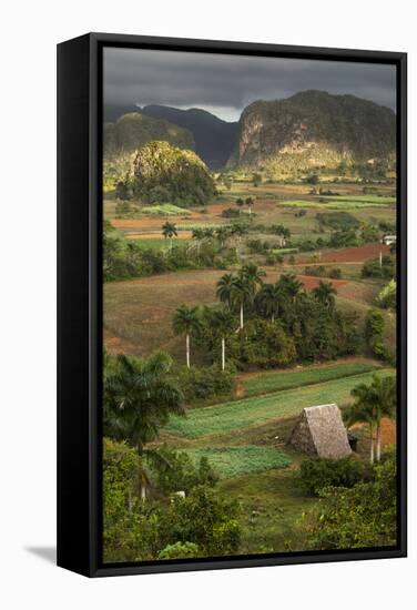 Cuba, Vinales. an Elevated View over the Valley and its Fields and Farms-Brenda Tharp-Framed Stretched Canvas