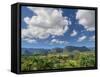 Cuba, Vinales, tobacco fields and limestone hills-Merrill Images-Framed Stretched Canvas
