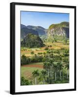 Cuba, Vinales, tobacco fields and limestone hills-Merrill Images-Framed Premium Photographic Print