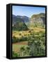 Cuba, Vinales, tobacco fields and limestone hills-Merrill Images-Framed Stretched Canvas