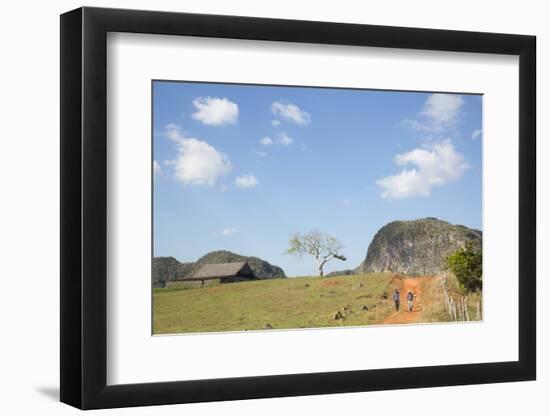 Cuba, Vinales, Valley with Tobacco Farms and Karst Hills-Merrill Images-Framed Photographic Print