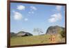 Cuba, Vinales, Valley with Tobacco Farms and Karst Hills-Merrill Images-Framed Photographic Print