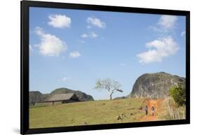 Cuba, Vinales, Valley with Tobacco Farms and Karst Hills-Merrill Images-Framed Photographic Print