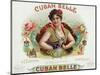 Cuban Belle Brand Cigar Box Label-Lantern Press-Mounted Art Print