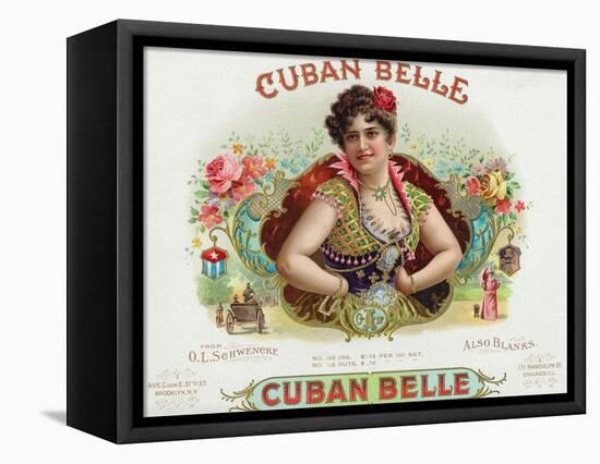 Cuban Belle Brand Cigar Box Label-Lantern Press-Framed Stretched Canvas