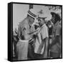 Cuban Civilian Workers at Guantanamo Naval Base-null-Framed Stretched Canvas