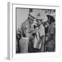 Cuban Civilian Workers at Guantanamo Naval Base-null-Framed Photographic Print