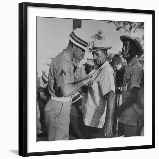 Cuban Civilian Workers at Guantanamo Naval Base-null-Framed Photographic Print