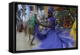 Cuban Dancer in Motion, Callejon De Hamel, Cuba-Adam Jones-Framed Stretched Canvas