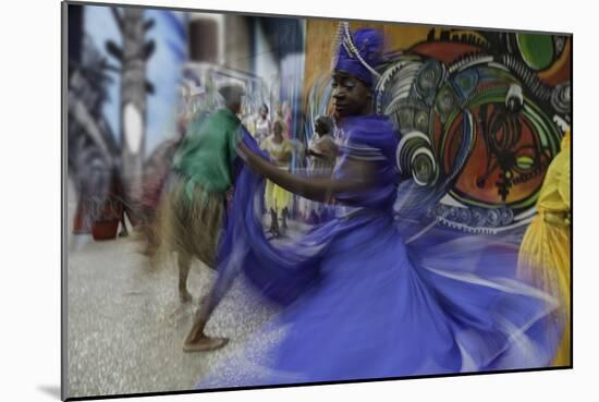 Cuban Dancer in Motion, Callejon De Hamel, Cuba-Adam Jones-Mounted Photographic Print