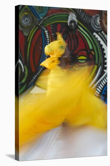 Cuban Dancer in Motion, Callejon De Hamel, Cuba-Adam Jones-Stretched Canvas