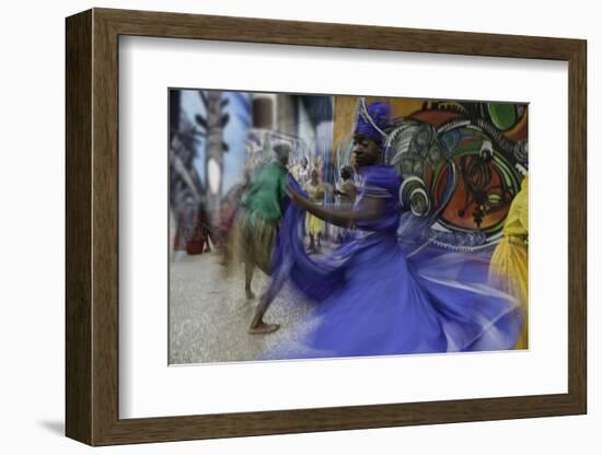 Cuban Dancer in Motion, Callejon De Hamel, Cuba-Adam Jones-Framed Photographic Print