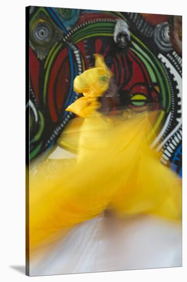 Cuban Dancer in Motion, Callejon De Hamel, Cuba-Adam Jones-Stretched Canvas