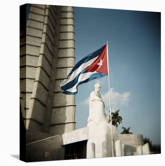 Cuban Flag and Jose Marti Memorial, Plaza De La Revolucion, Havana, Cuba, West Indies-Lee Frost-Stretched Canvas