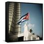Cuban Flag and Jose Marti Memorial, Plaza De La Revolucion, Havana, Cuba, West Indies-Lee Frost-Framed Stretched Canvas