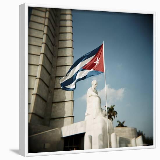 Cuban Flag and Jose Marti Memorial, Plaza De La Revolucion, Havana, Cuba, West Indies-Lee Frost-Framed Photographic Print