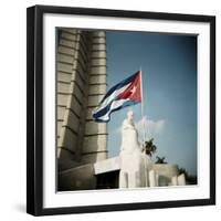 Cuban Flag and Jose Marti Memorial, Plaza De La Revolucion, Havana, Cuba, West Indies-Lee Frost-Framed Photographic Print