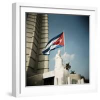 Cuban Flag and Jose Marti Memorial, Plaza De La Revolucion, Havana, Cuba, West Indies-Lee Frost-Framed Photographic Print