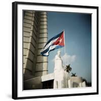 Cuban Flag and Jose Marti Memorial, Plaza De La Revolucion, Havana, Cuba, West Indies-Lee Frost-Framed Photographic Print